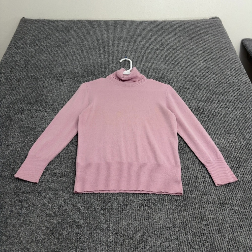 Banana Republic Sweater Womens M Pink Merino Wool Turtleneck Classic Minimalist